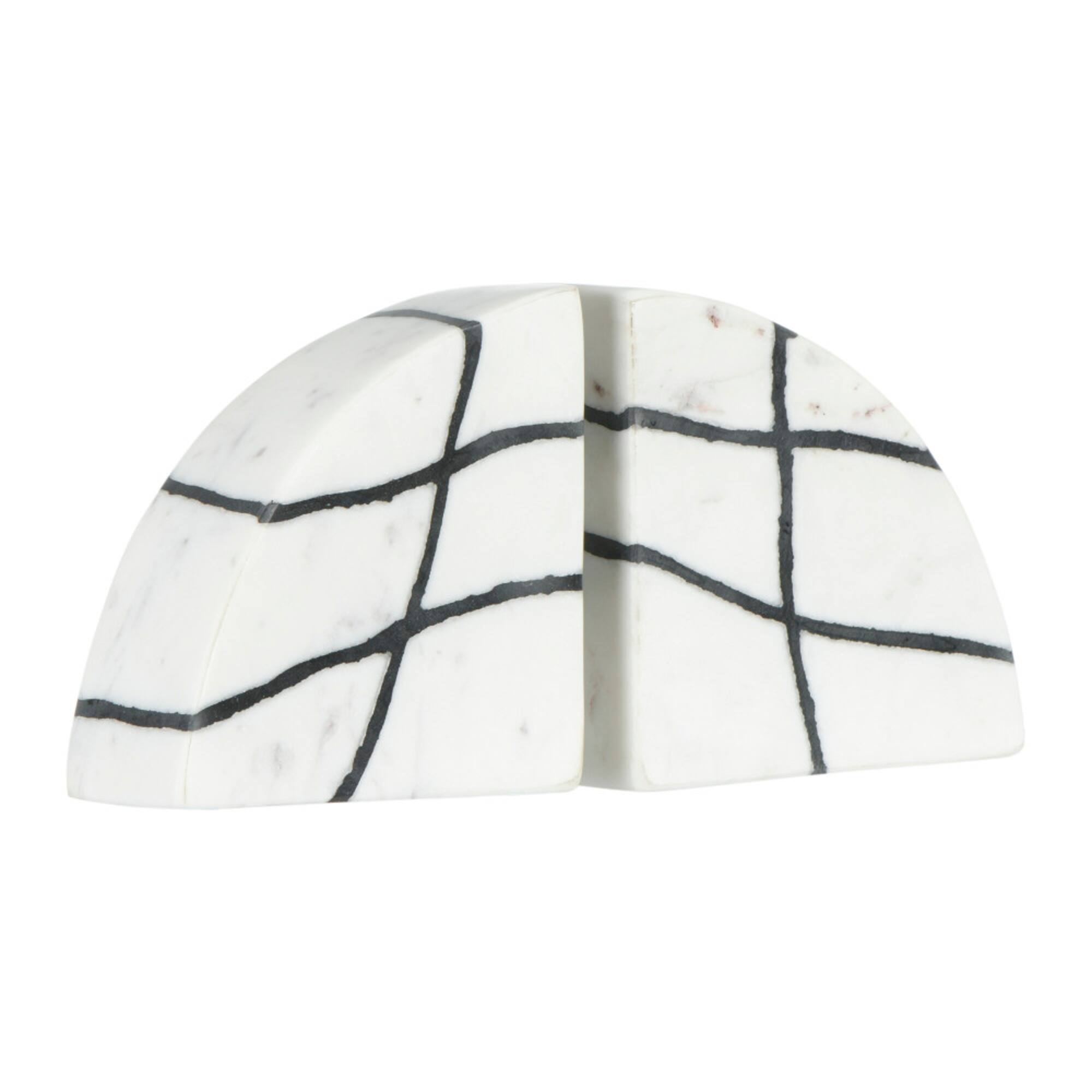 Hello Honey® 6" White & Black Marble Bookends Set